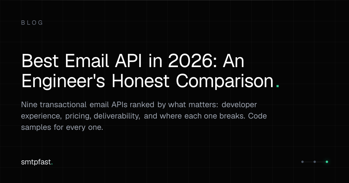 Best Email API in 2026: An Engineer's Honest Comparison - SMTPfast