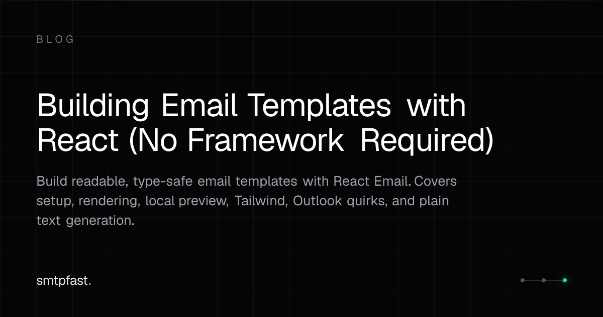 Building Email Templates with React (No Framework Required) - SMTPfast